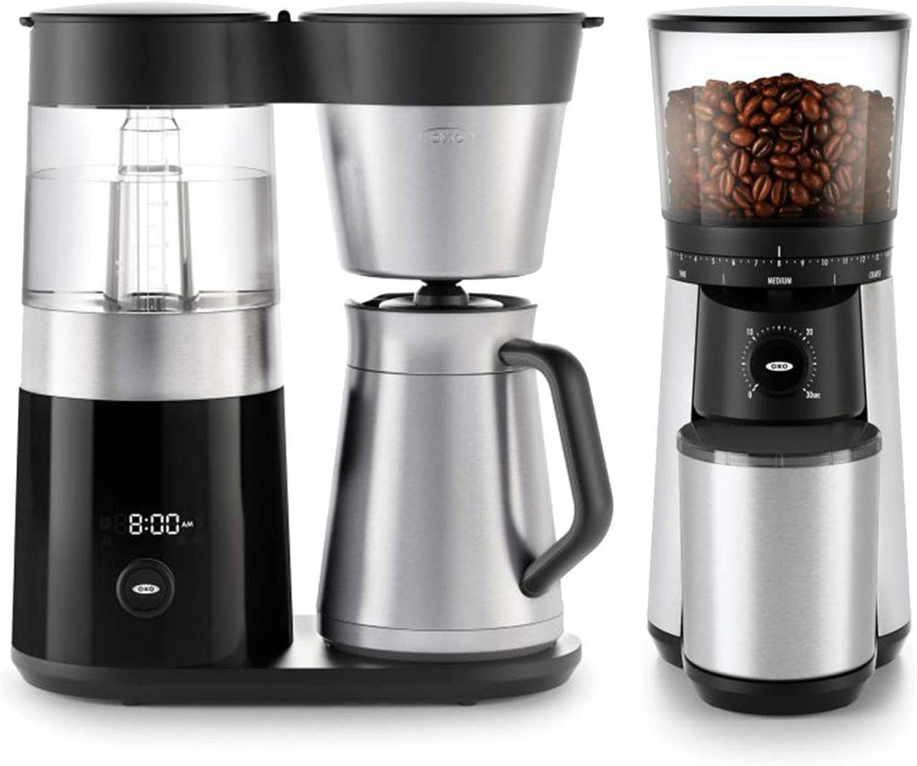 9 Cup Programmable Coffee Maker Bundle Conical Burr Coffee Grinder Stainless Steel/Black U2280