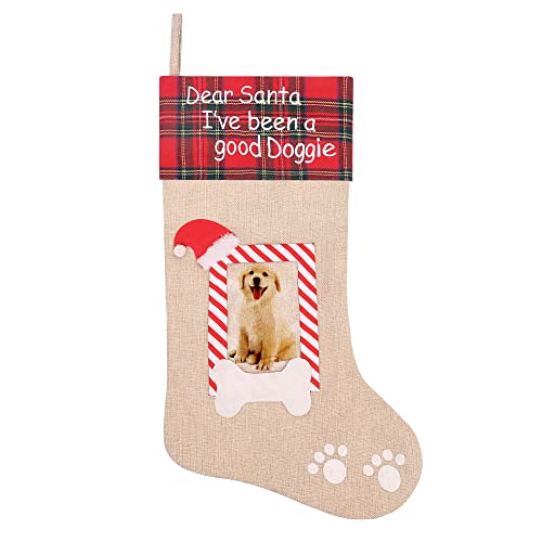 20 Inches Burlap Christmas Pet Stockings W7801