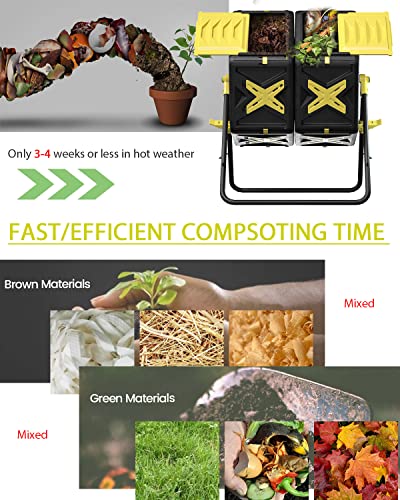 18.5 Gal BPA Free Single Rotating Chamber Compost Bin O38002