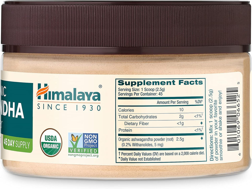 100% USDA Certified Organic Ashwagandha Root Powder Herbal Supplement, 4 Oz X667