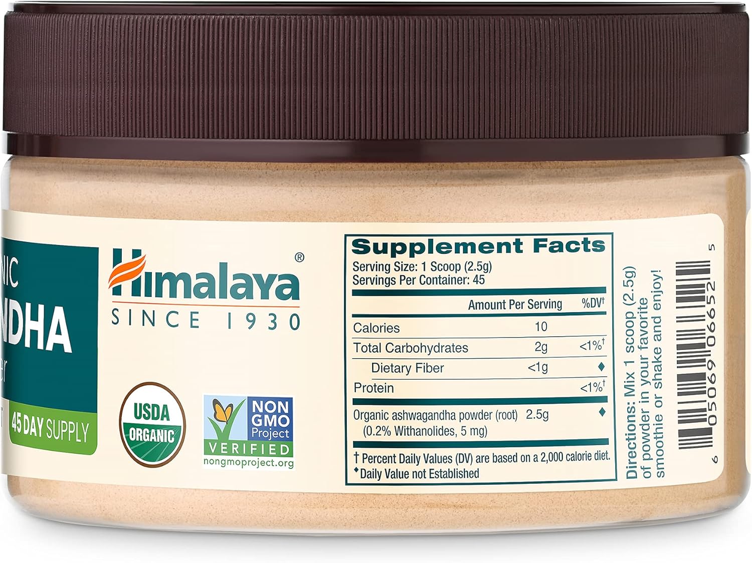 100% USDA Certified Organic Ashwagandha Root Powder Herbal Supplement, 4 Oz X667