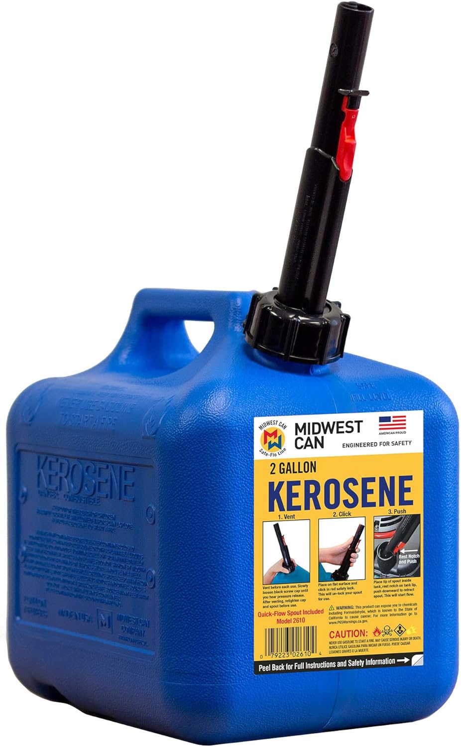 2-Gallon Blue Kerosene Gas Can Fuel Container (4 Pack) K2787