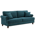 Green Fabric 3 Seater Button Tufted Sofa with Rolled Arms N900