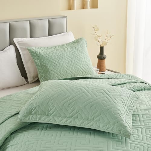 Blue Oversized King Reversible Quilted Bedspread Set with 2 Pillow Shams S786802