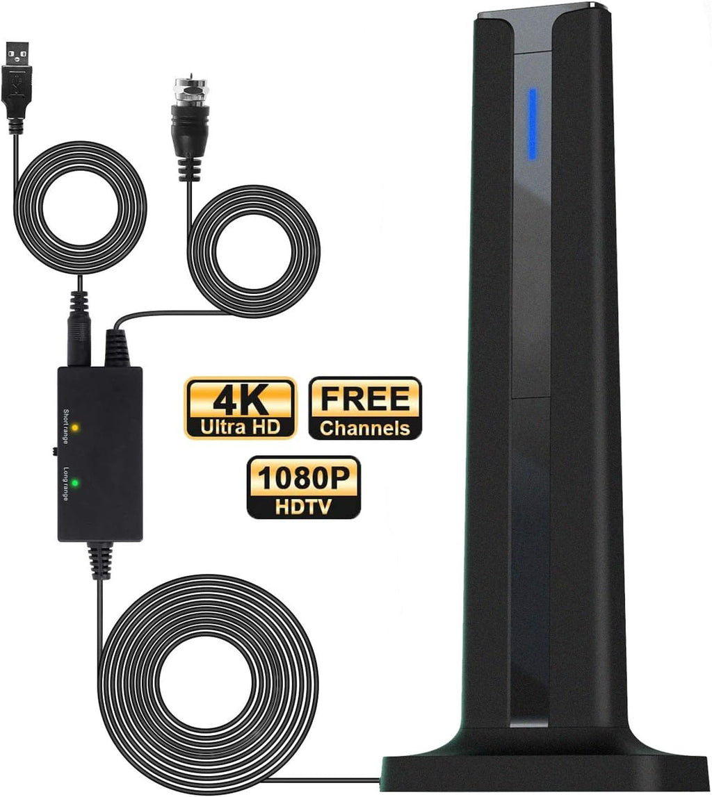 Digital Amplified Indoor TV Antenna with 9.8ft Coaxial Cable, Pack of 2 J471839