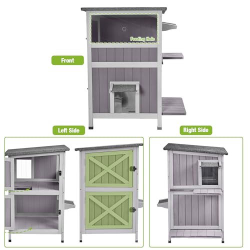2-Story Outdoor Waterproof Cat Shelter Q471478