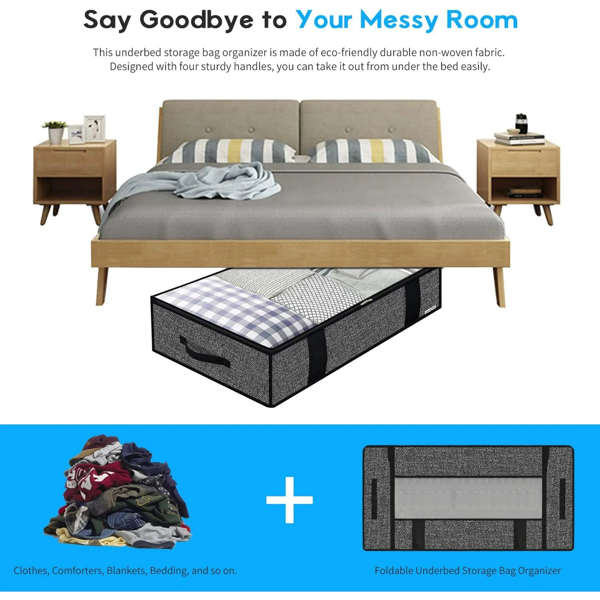 Foldable Underbed Storage Bag with Clear Window U578