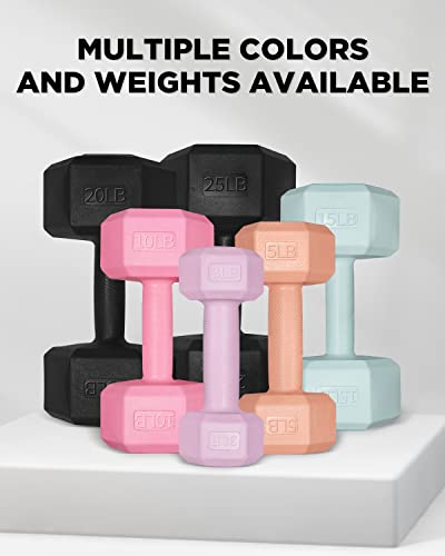 Dumbbell Sets - 5/10/15/20/25/36 lb Dumbbells Pair Hand Weights Set of 2 - Easy Grip - Arm Weights U4017