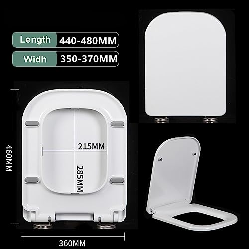 Square Toilet Seat with Quick-Release Hinges T80706