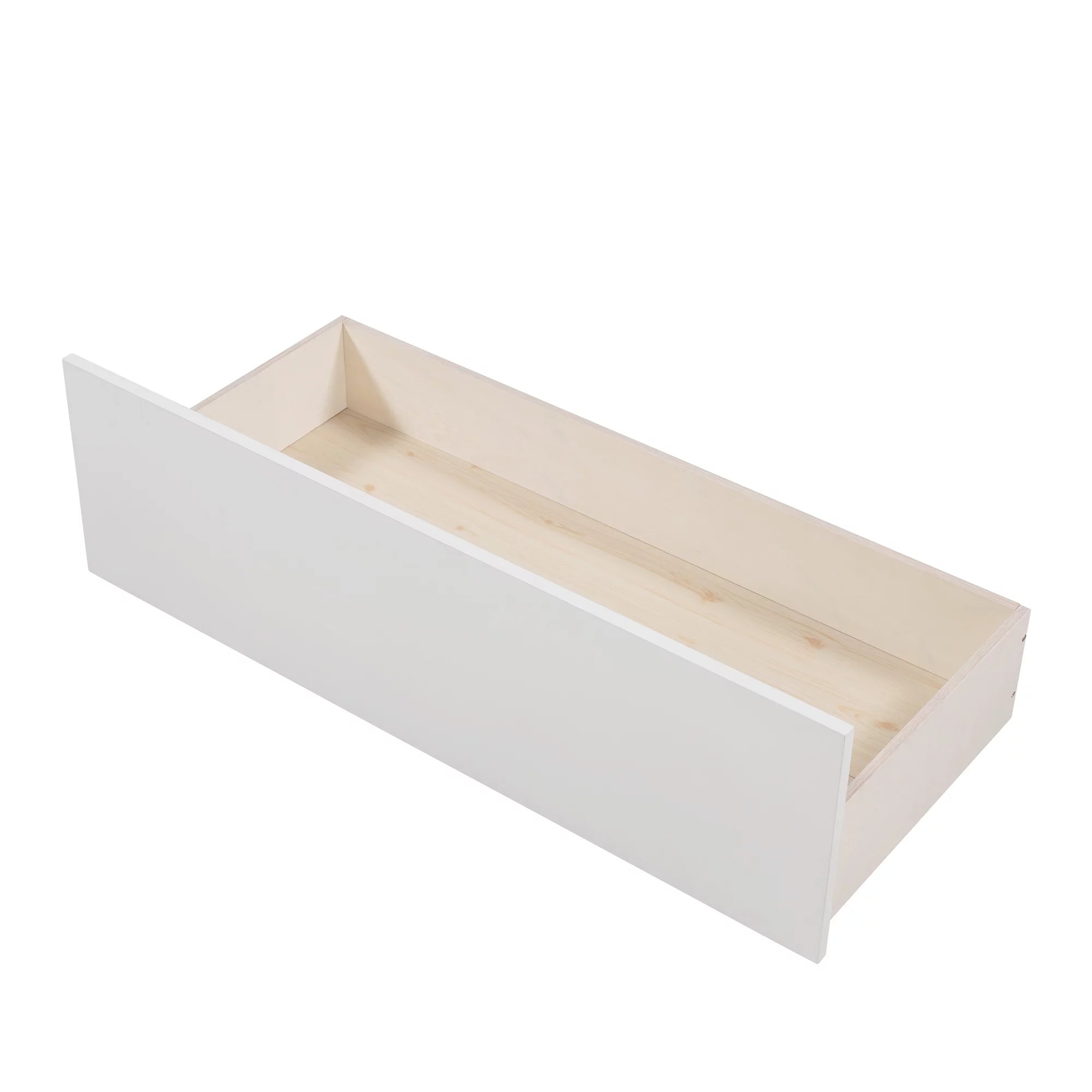 White Twin Size Wooden House Bed with Drawers and Guard Rails M1444
