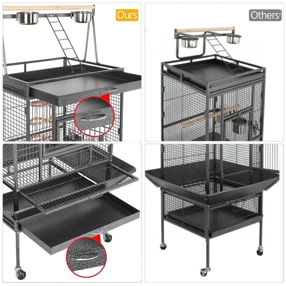 Wrought Iron Rolling Large Parrot Bird Cage R14181