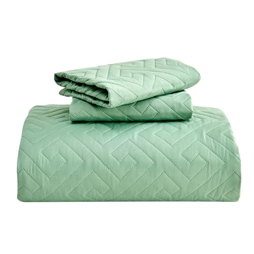 Blue Oversized King Reversible Quilted Bedspread Set with 2 Pillow Shams S786802