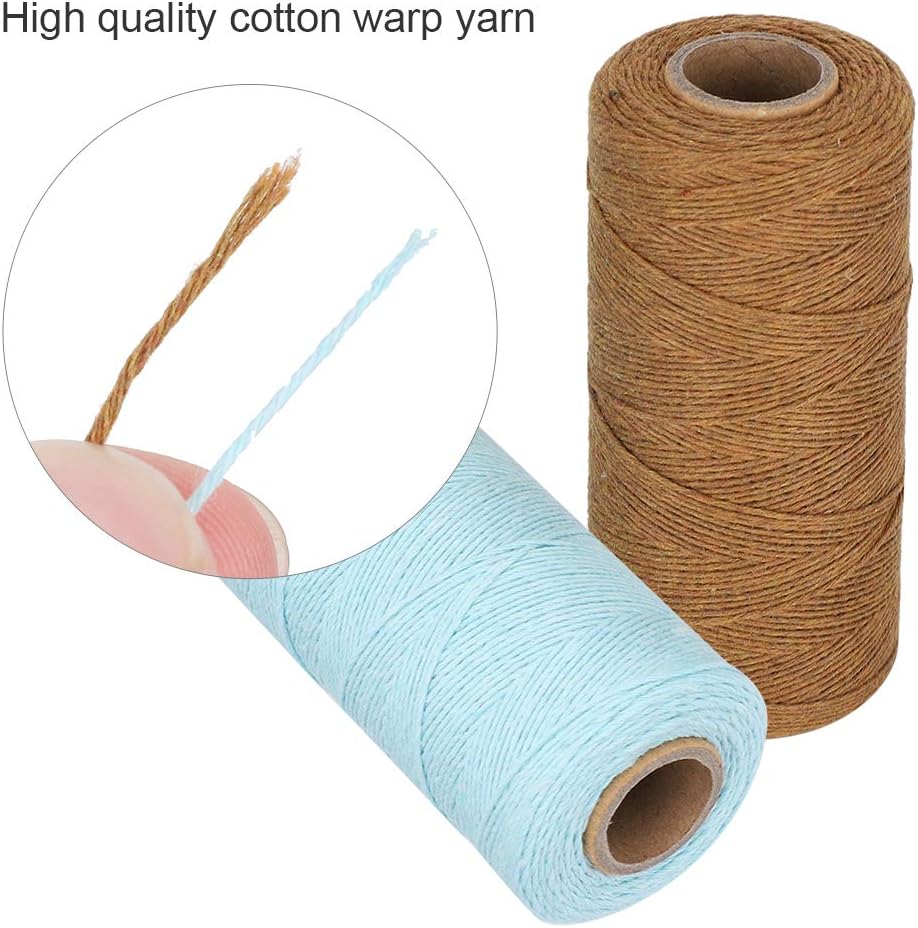 2 Rolls Pure Cotton Yarn 8/4 Warp Thread (Brown+Light Blue) R489