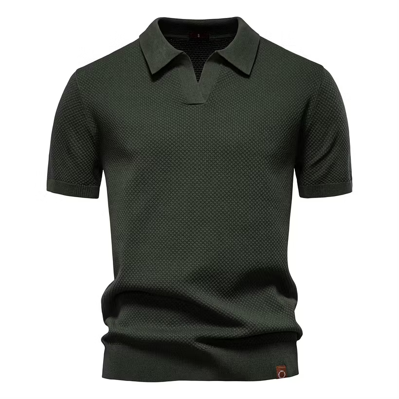 Men's Business Seagull Collar Wool Polo Shirt