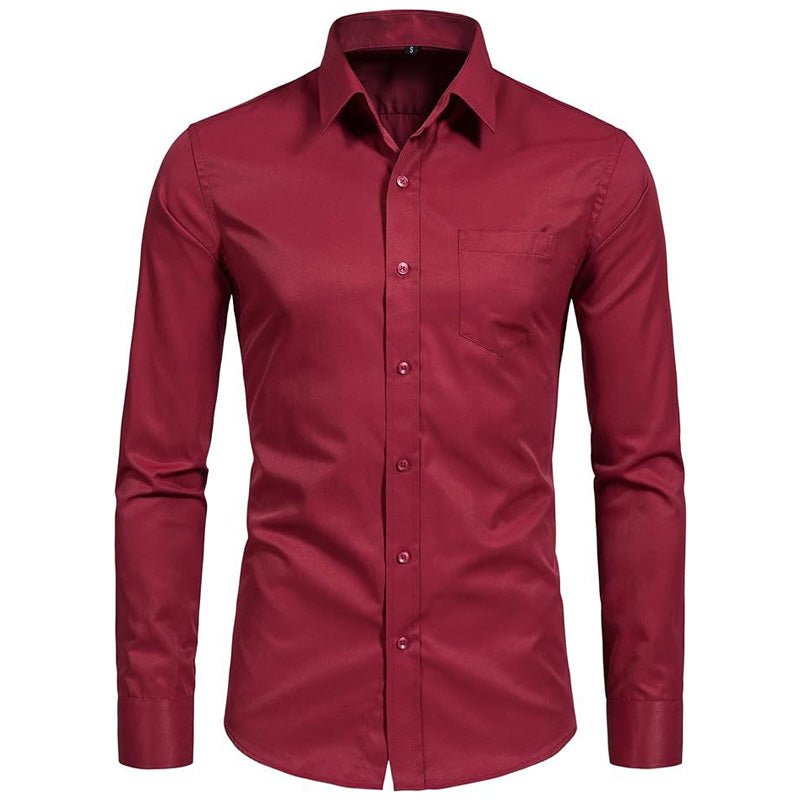 Men's Stretch Mercerized Long-Sleeve Shirt
