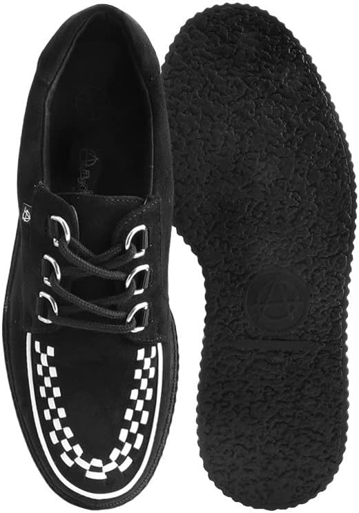 Black Faux Suede Creeper Shoes J5021