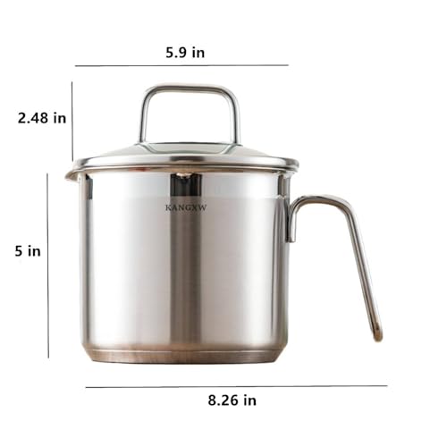 1.5 Quart Stainless Steel Saucepan with Pour Spout and Glass Lid U692