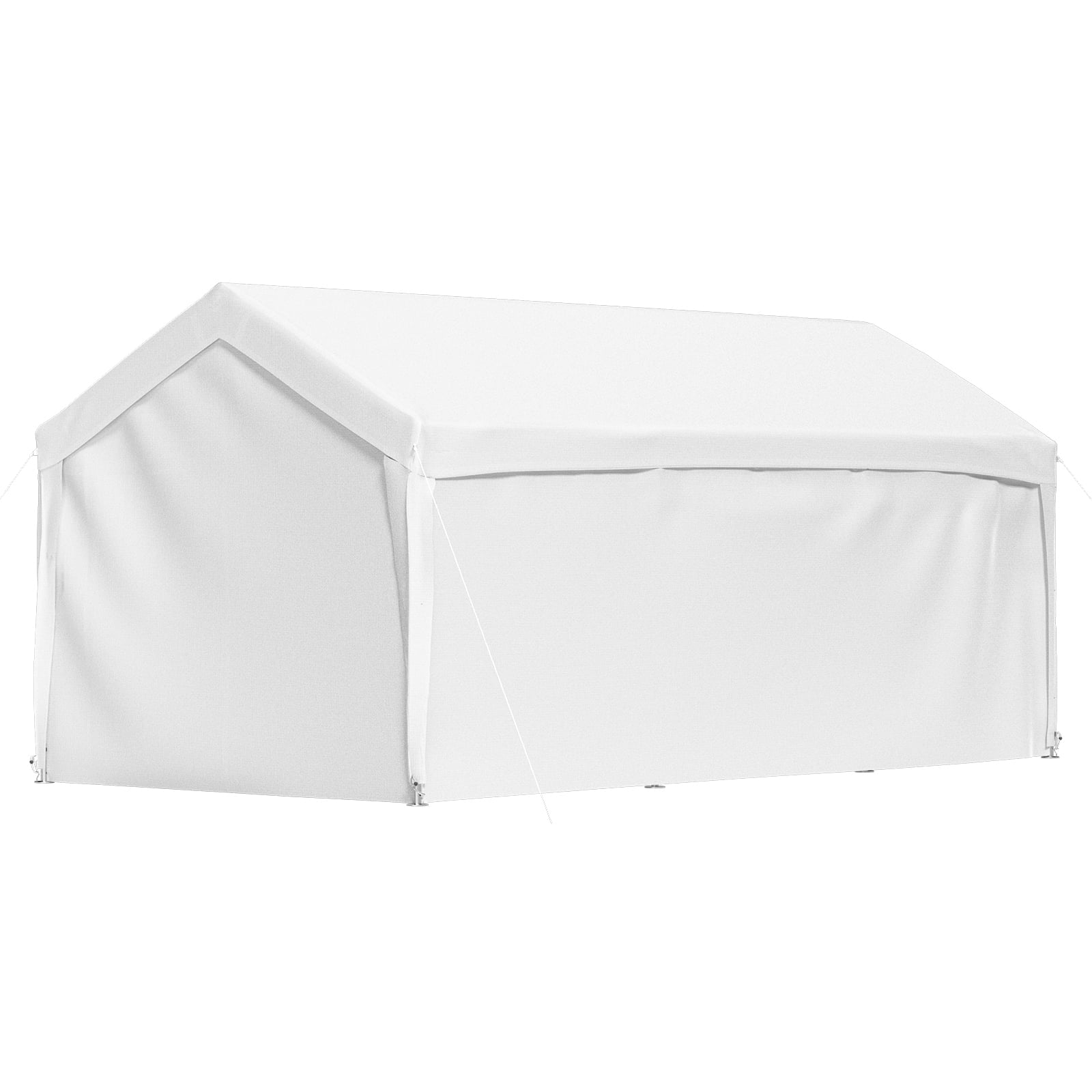 White 13 x 20ft Carport Canopy with 8 Legs and Sidewalls T5916