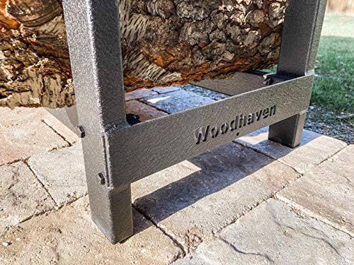 8 Foot 1/2 Cord Firewood Log Rack with Black Texture Powder Coat Finish R911954