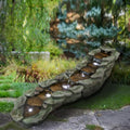 83.4" L x 22" W x 20" H Outdoor Rock Water Fountain with LED Lights D1712