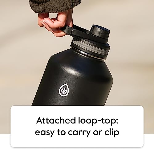 40 oz Double Wall Vacuum Insulated Stainless Steel 2-Pack Water Bottles, Gray/Pine L18929