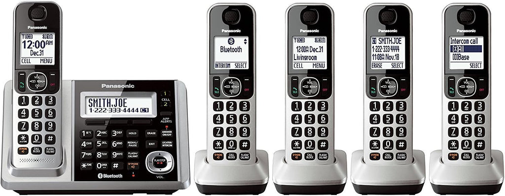 Cordless Phone and Answering Machine with 5 Handsets V699874