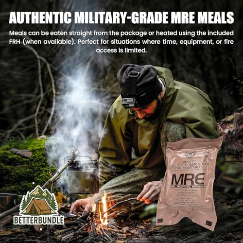 24 Pack MRE Meals Ready to Eat Variety Pack with Flameless Heater D678