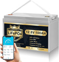 12V 100Ah Bluetooth LiFePO4 Lithium Battery with 100A BMS, Low Temperature Protection, 1280Wh Energy I40897