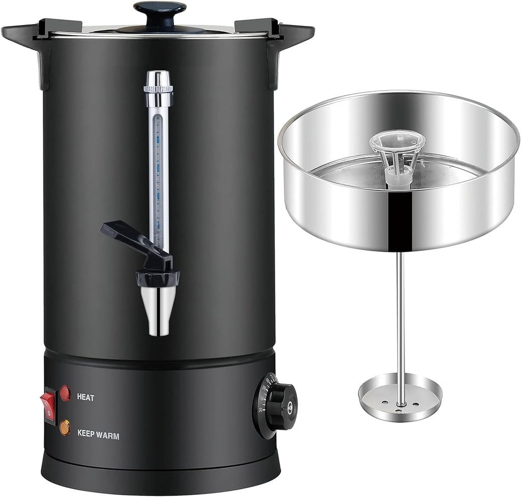 50-Cup 8 L Black Stainless Steel Coffee Urn Z261