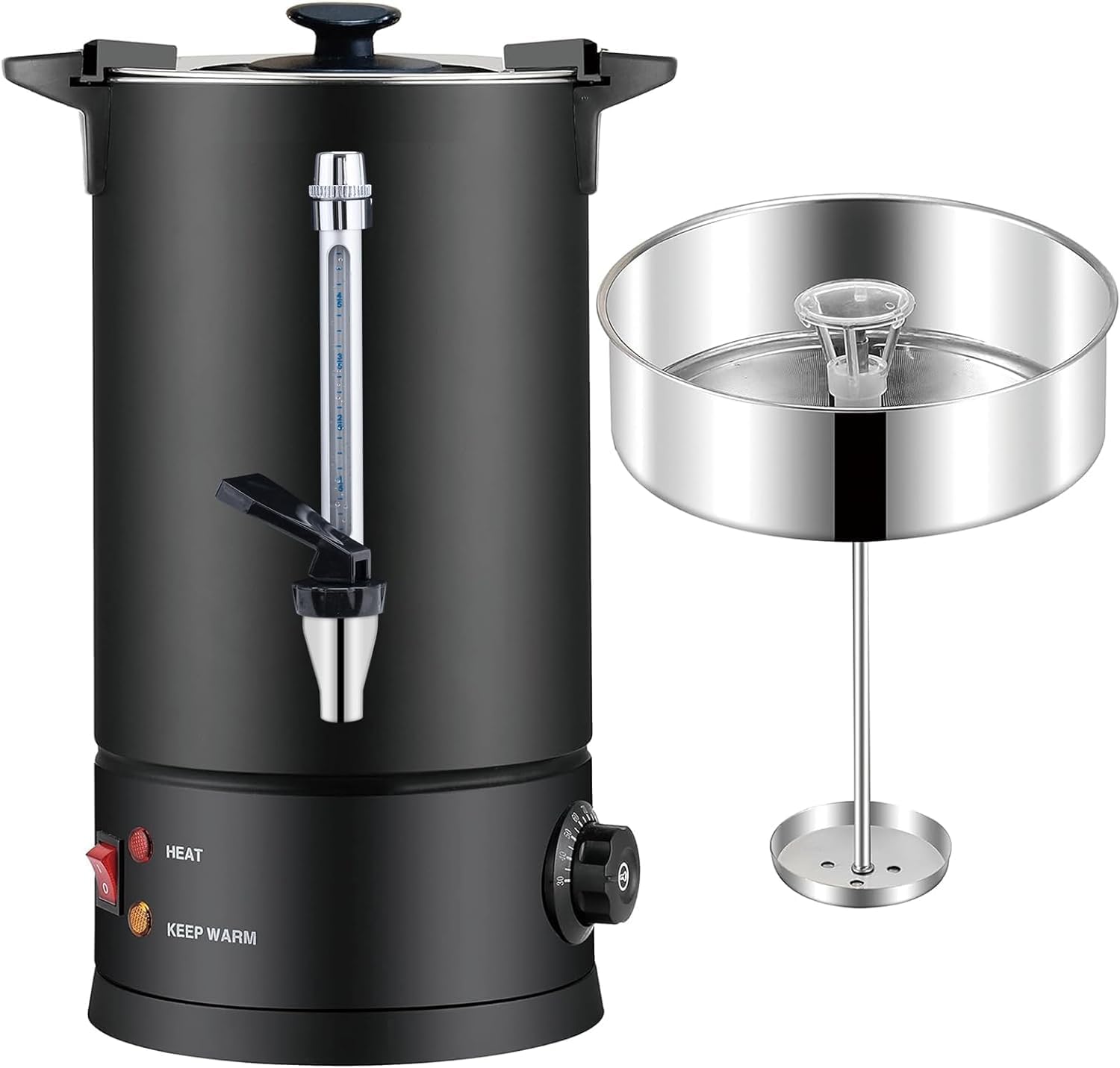 50-Cup 8 L Black Stainless Steel Coffee Urn Z261