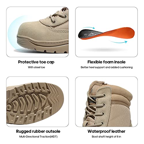 Steel Toe Work Boots Slip Resistant K846