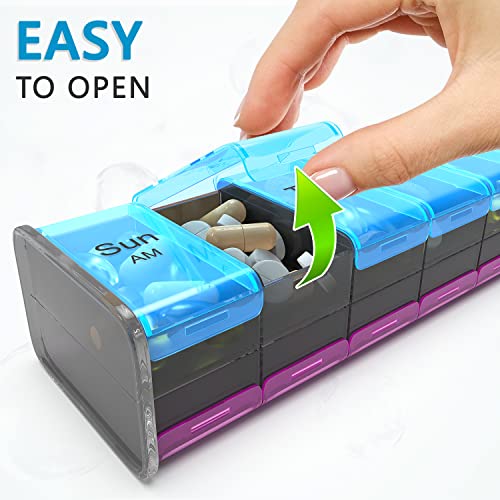 7 Day Pill Organizer with AM PM Compartments D863659