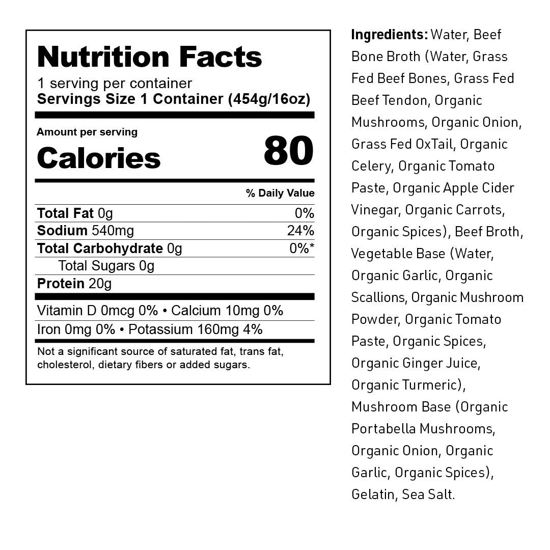 100% Grass-Fed Beef Bone Broth Classic Beef 16 oz. T3773