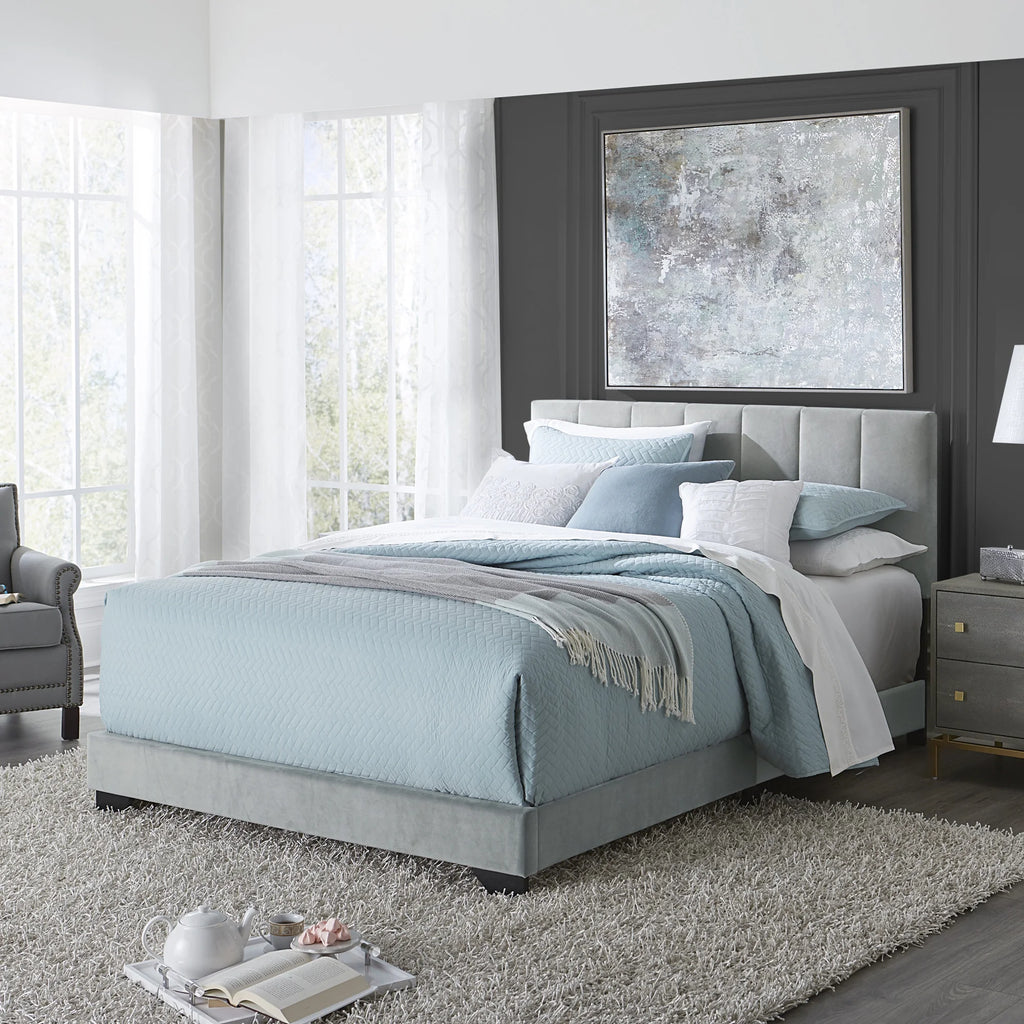 Platinum Gray Upholstered Queen Bed C95150