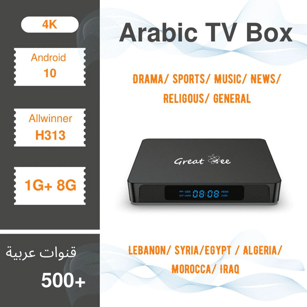 Arabic TV Box Android 10 Quad Core 4K Smart IP Television Receiver M907