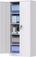 Black Metal Storage Cabinet with Doors and Shelves I819