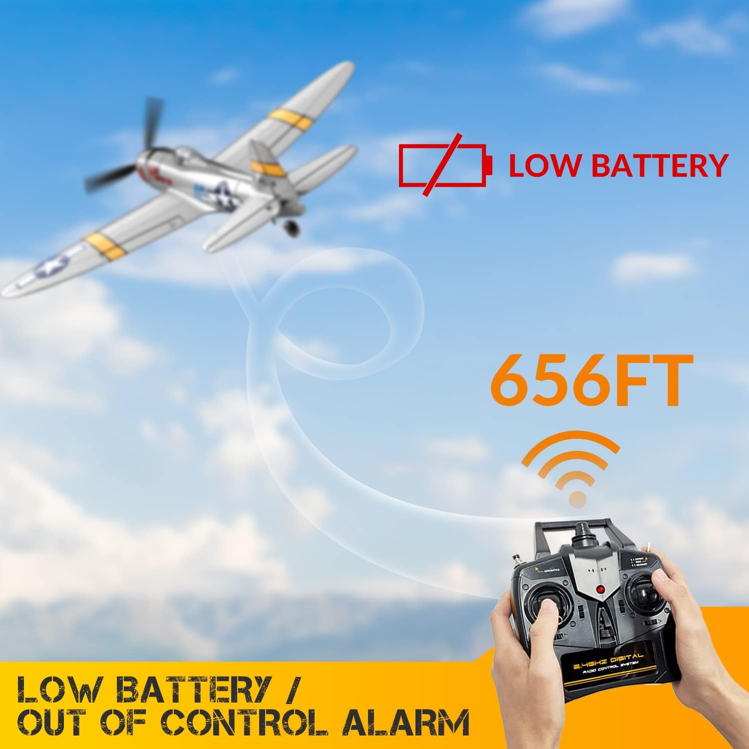 RC Plane 4CH WWII P-47 Model Remote Control Airplane RTF K8202