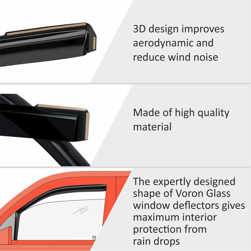 4 Pieces Glass Rain Guards for Trucks U926363