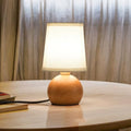 Small Bedside Lamp with Fabric Shade & Wood Finish 10.6" G412513
