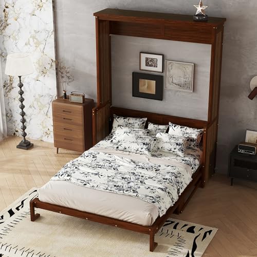 Walnut Wood Murphy Bed with Desk O4909