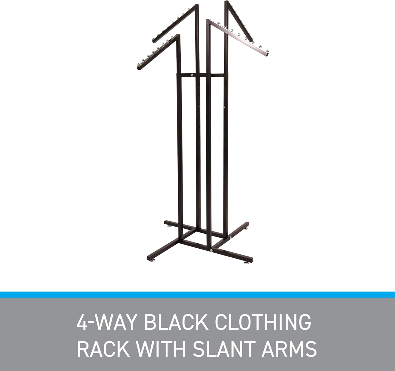 Black 4 Way Adjustable Clothing Rack with Slanted Arms Z596