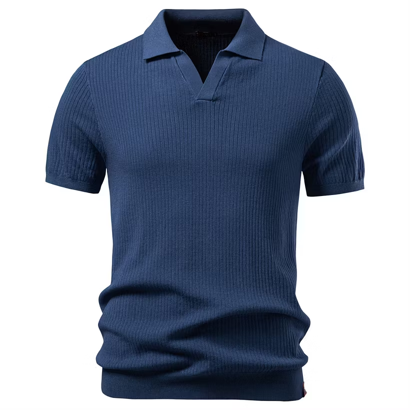 Men's Business Casual Knit Polo Shirt