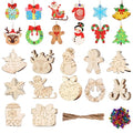 96 Pcs Unfinished Wood Slices Christmas Ornaments V37234
