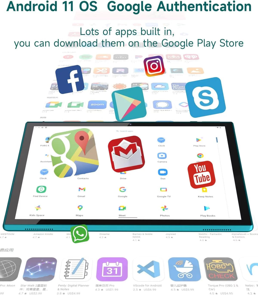 Navy 10.1 Inch Tablet with 32GB ROM 2GB RAM K3880