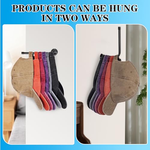3 Pack Metal Wall Mount Hat Rack Holds 20 Caps Black S8213
