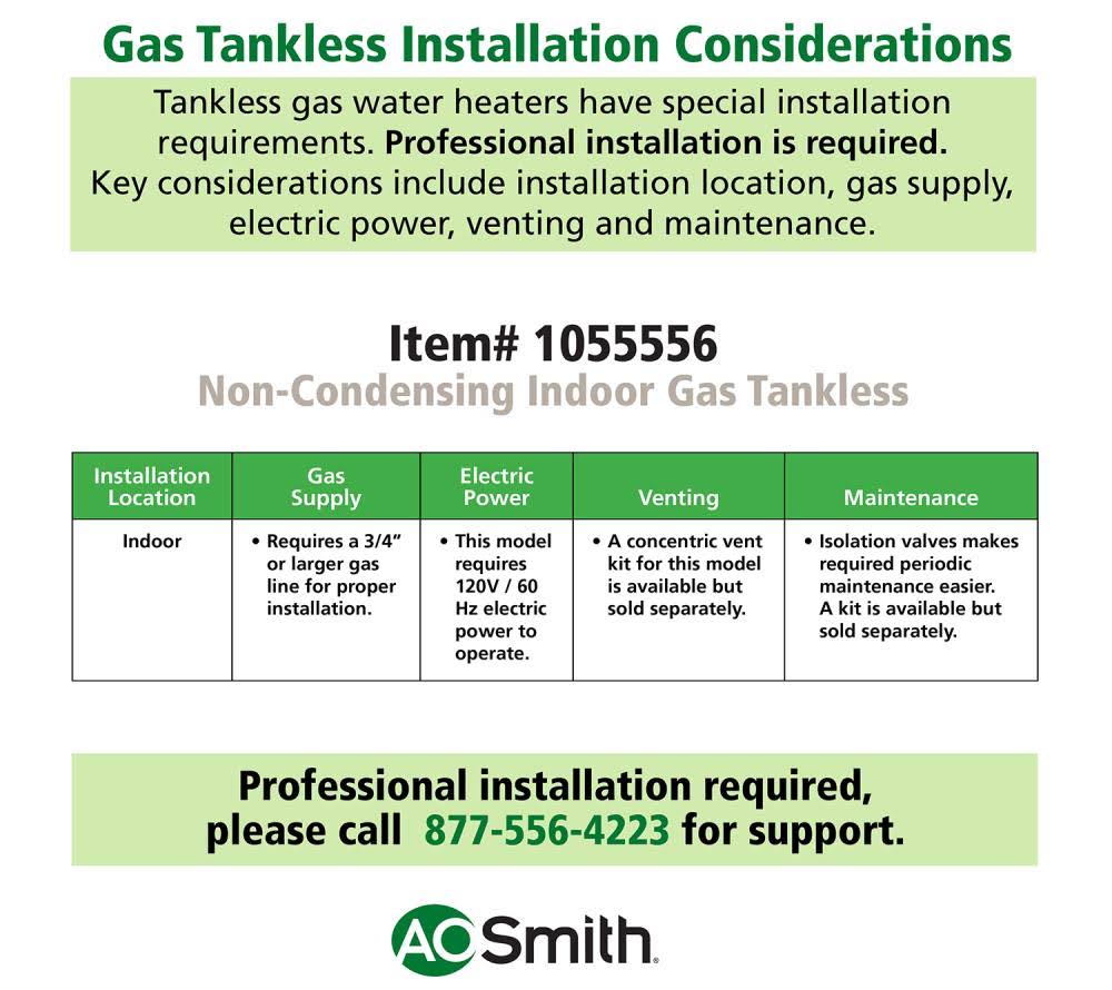 8-GPM 190000-BTU Indoor Natural Gas/Liquid Propane Tankless Water Heater D3114