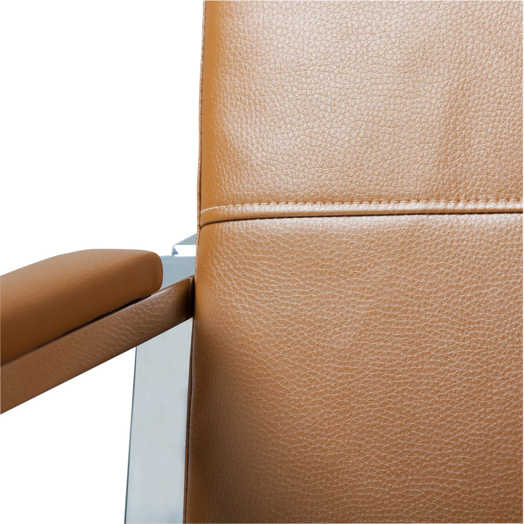 Blended Leather and Metal Frame Accent Arm Chair J562