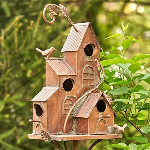 Large Copper Colored Multi-Birdhouse Stakes Y4116