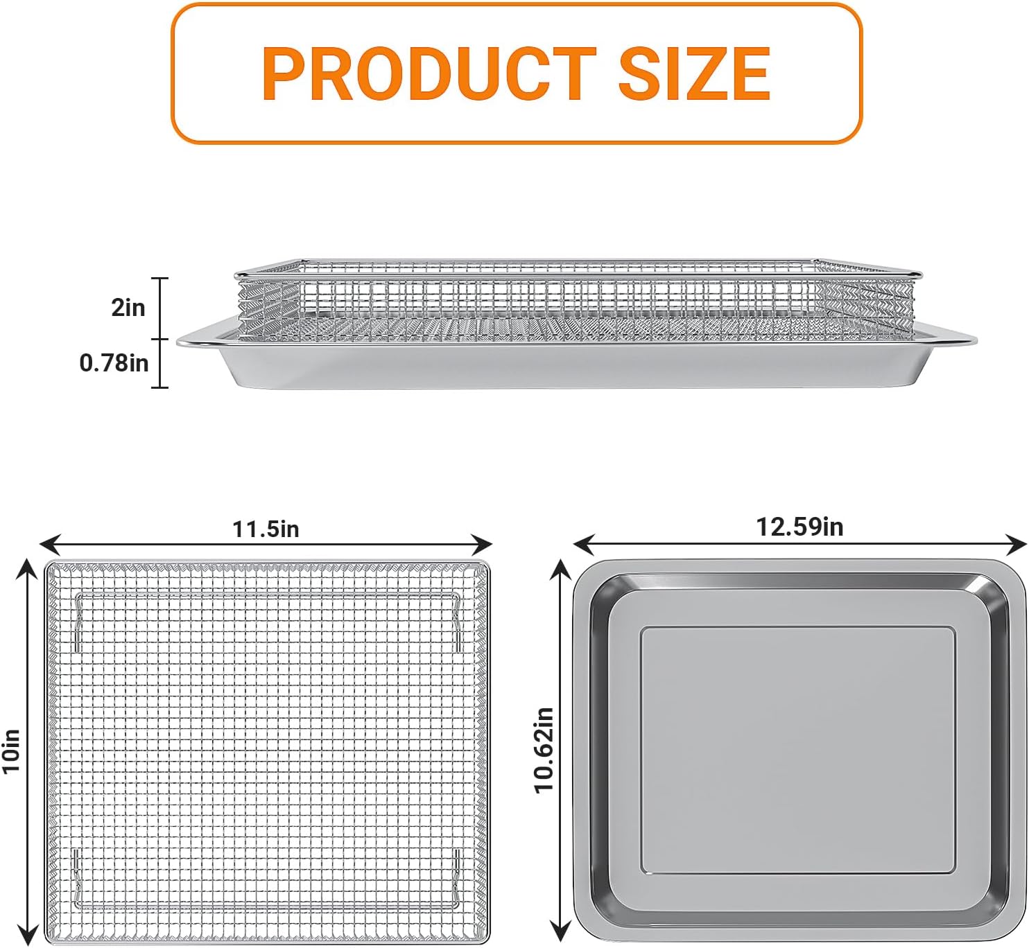 Stainless Steel Baking Tray Pan and Air Fryer Basket S96539