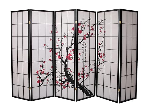 Black 4-Panel Freestanding Room Divider E543977